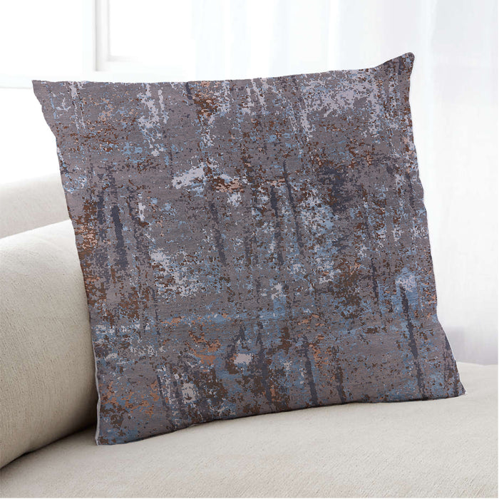 Lifestyle Image of Mid-Century Modern Urban Square Purple Throw Pillow, 18 inch by 18 inch, pwurb2523