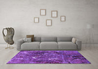 Machine Washable Oriental Purple Industrial Rug, wshurb2523pur