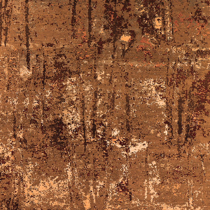 Square Machine Washable Oriental Orange Industrial Area Rugs, wshurb2523org