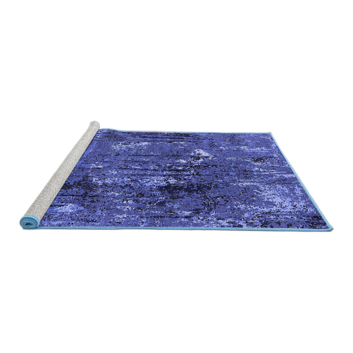 Sideview of Machine Washable Oriental Blue Industrial Rug, wshurb2523blu