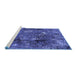 Sideview of Machine Washable Oriental Blue Industrial Rug, wshurb2523blu