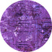 Round Oriental Purple Industrial Rug, urb2523pur