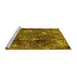 Sideview of Machine Washable Oriental Yellow Industrial Rug, wshurb2523yw