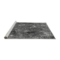 Sideview of Machine Washable Oriental Gray Industrial Rug, wshurb2523gry