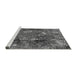 Sideview of Machine Washable Oriental Gray Industrial Rug, wshurb2523gry