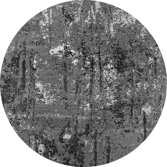 Round Oriental Gray Industrial Rug, urb2523gry