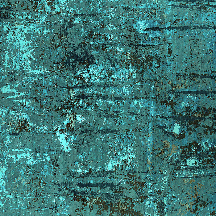 Square Oriental Turquoise Industrial Rug, urb2523turq