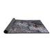 Sideview of Mid-Century Modern Charcoal Blue Oriental Rug, urb2524