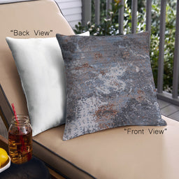 Front View of Mid-Century Modern Urban Square Charcoal Blue Throw Pillow, 18 inch by 18 inch, pwurb2524