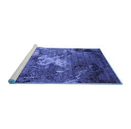 Sideview of Machine Washable Oriental Blue Industrial Rug, wshurb2524blu