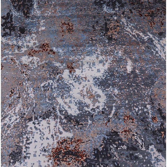 Machine Washable Industrial Modern Charcoal Blue Rug, wshurb2524