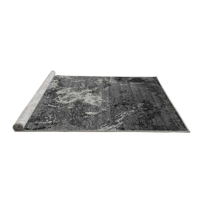 Sideview of Machine Washable Oriental Gray Industrial Rug, wshurb2524gry