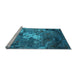 Sideview of Machine Washable Oriental Light Blue Industrial Rug, wshurb2524lblu