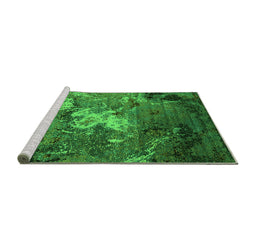 Sideview of Machine Washable Oriental Green Industrial Area Rugs, wshurb2524grn