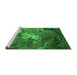 Sideview of Machine Washable Oriental Green Industrial Area Rugs, wshurb2524grn