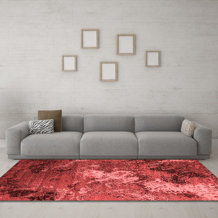 Industrial Red Washable Rugs