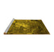 Sideview of Machine Washable Oriental Yellow Industrial Rug, wshurb2524yw