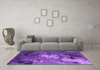 Machine Washable Oriental Purple Industrial Rug, wshurb2524pur