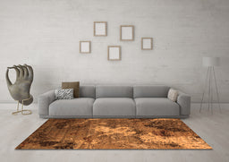 Machine Washable Oriental Orange Industrial Area Rugs in a Living Room, wshurb2524org
