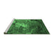 Sideview of Machine Washable Oriental Emerald Green Industrial Area Rugs, wshurb2524emgrn