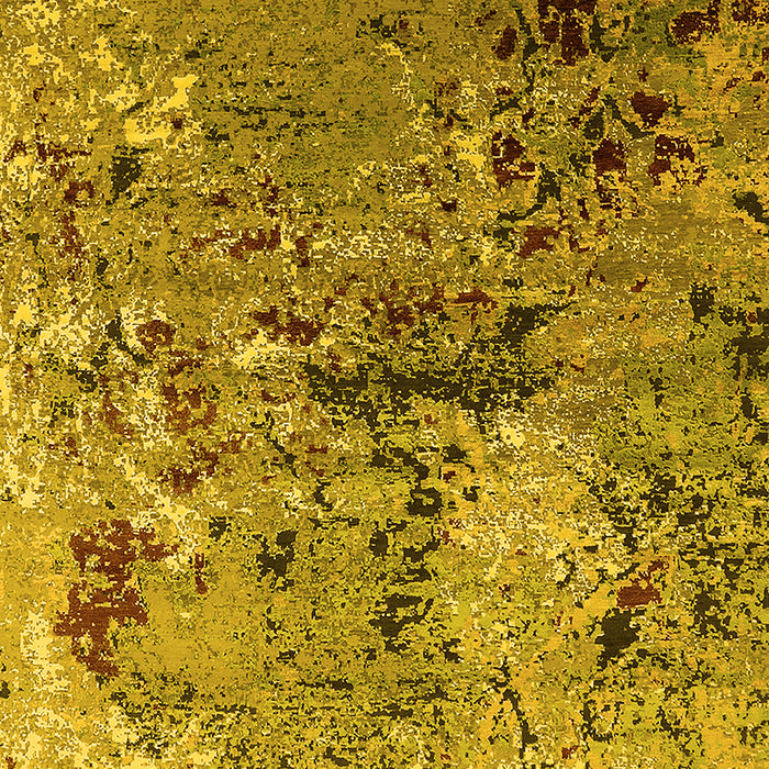 Machine Washable Oriental Yellow Industrial Rug, wshurb2525yw