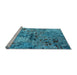 Sideview of Machine Washable Oriental Light Blue Industrial Rug, wshurb2525lblu