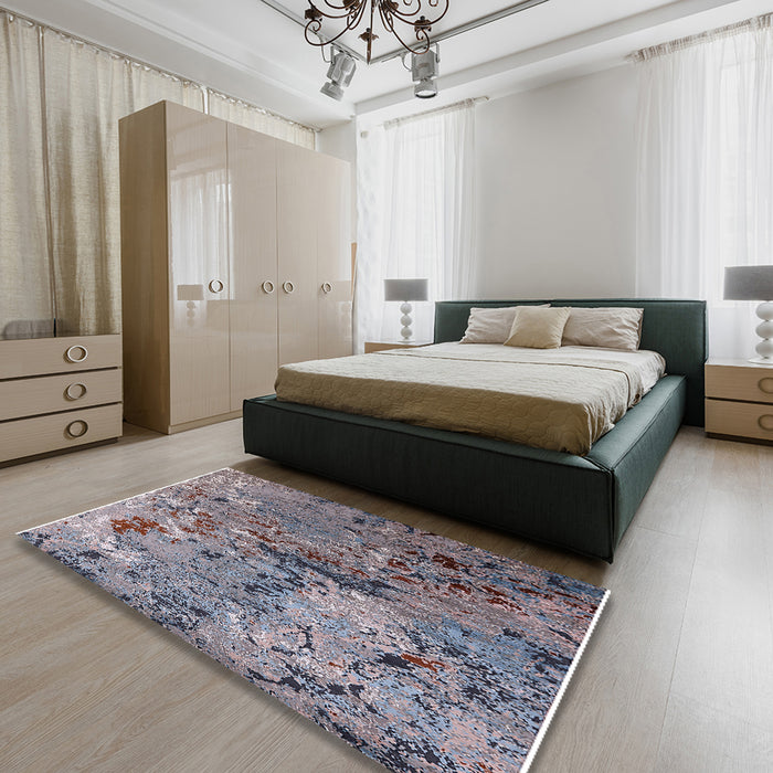 Machine Washable Industrial Modern Purple Rug in a Bedroom, wshurb2525