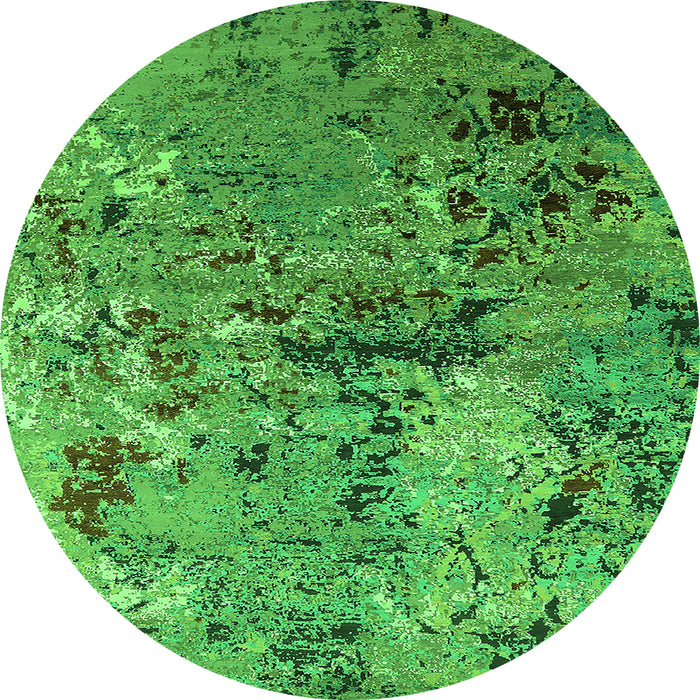 Round Oriental Green Industrial Rug, urb2525grn