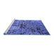 Sideview of Machine Washable Oriental Blue Industrial Rug, wshurb2525blu