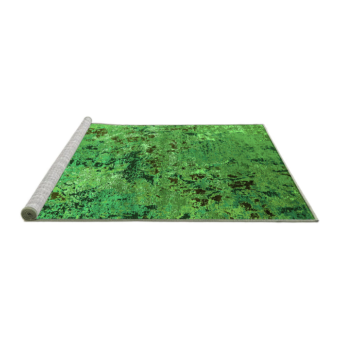 Sideview of Machine Washable Oriental Green Industrial Area Rugs, wshurb2525grn