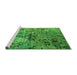 Sideview of Machine Washable Oriental Green Industrial Area Rugs, wshurb2525grn