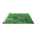 Sideview of Machine Washable Oriental Emerald Green Industrial Area Rugs, wshurb2525emgrn