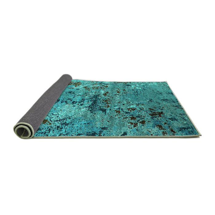 Sideview of Oriental Turquoise Industrial Rug, urb2525turq