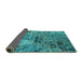 Sideview of Oriental Turquoise Industrial Rug, urb2525turq