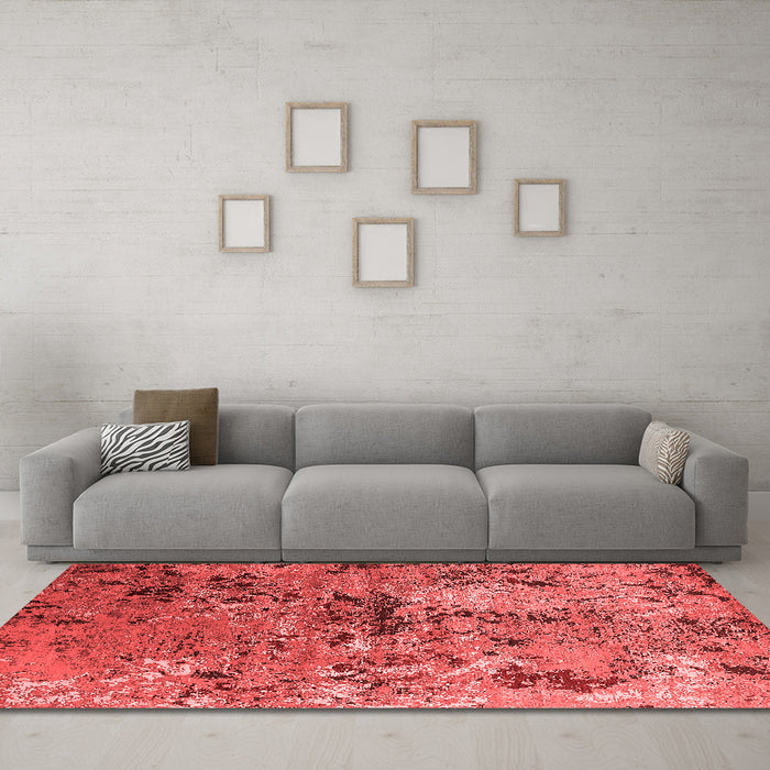 Industrial Red Washable Rugs