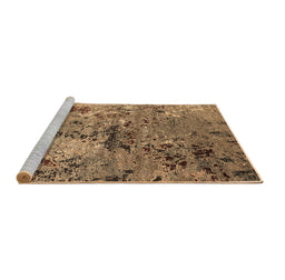 Sideview of Machine Washable Oriental Brown Industrial Rug, wshurb2525brn