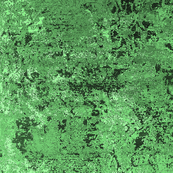 Machine Washable Oriental Emerald Green Industrial Area Rugs, wshurb2525emgrn