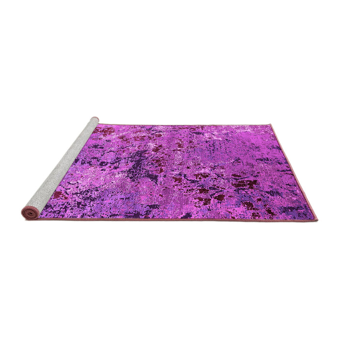 Sideview of Machine Washable Oriental Pink Industrial Rug, wshurb2525pnk