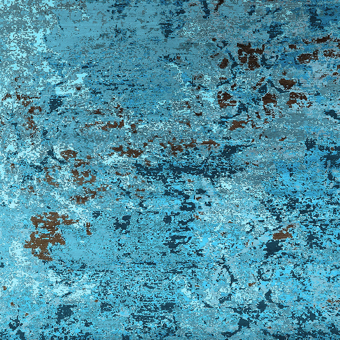 Square Machine Washable Oriental Light Blue Industrial Rug, wshurb2525lblu