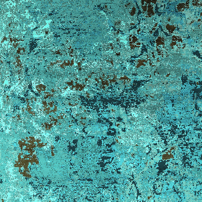 Machine Washable Oriental Turquoise Industrial Area Rugs, wshurb2525turq