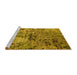 Sideview of Machine Washable Oriental Yellow Industrial Rug, wshurb2525yw