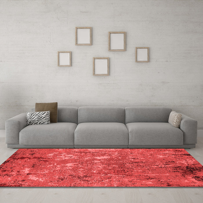 Industrial Red Washable Rugs