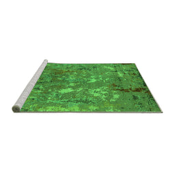 Sideview of Machine Washable Oriental Green Industrial Area Rugs, wshurb2526grn