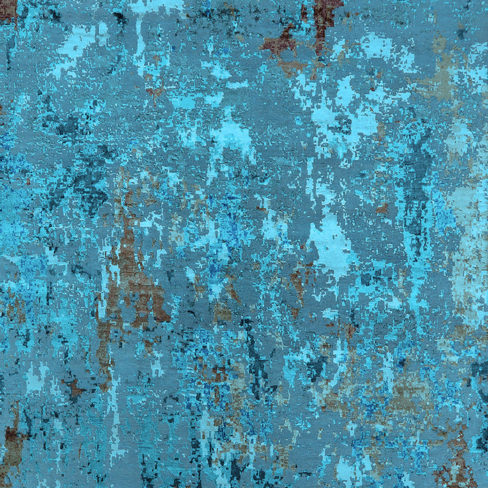 Machine Washable Oriental Light Blue Industrial Rug, wshurb2526lblu