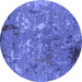 Round Oriental Blue Industrial Rug, urb2526blu