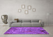 Machine Washable Oriental Purple Industrial Area Rugs in a Living Room, wshurb2526pur