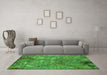 Machine Washable Oriental Green Industrial Area Rugs in a Living Room,, wshurb2526grn