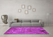 Machine Washable Oriental Pink Industrial Rug in a Living Room, wshurb2526pnk