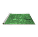 Sideview of Machine Washable Oriental Emerald Green Industrial Area Rugs, wshurb2526emgrn