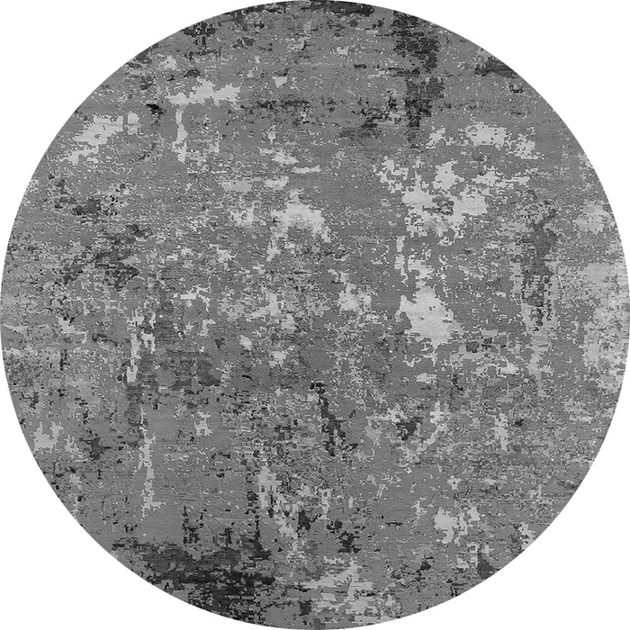 Round Oriental Gray Industrial Rug, urb2526gry